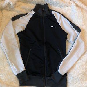 Nike zip-up sweater/ Grey&white